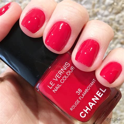 chanel le vernis nail color in rouge flamboyant|chanel nail polish afterglow.